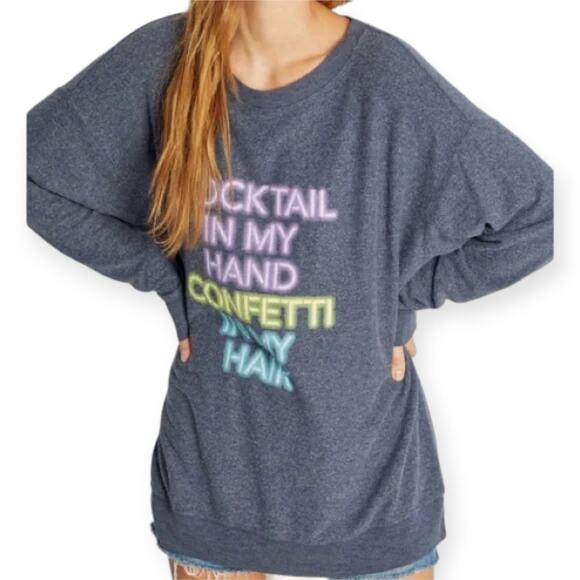 WILDFOX | NWT | M | Cocktail in My Hand Confetti In My Hair Roadtrip Sweatshirt - Picture 2 of 3